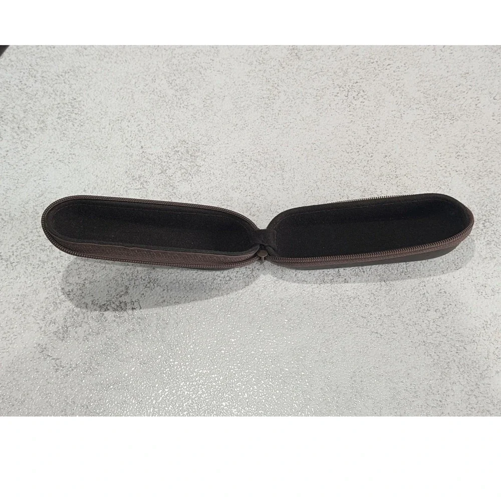 Timberland Brown Hard Shell Eyeglass Case | Zip Around | Logo